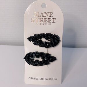 4/$20 Rhinestone Leaf Hair Barrettes